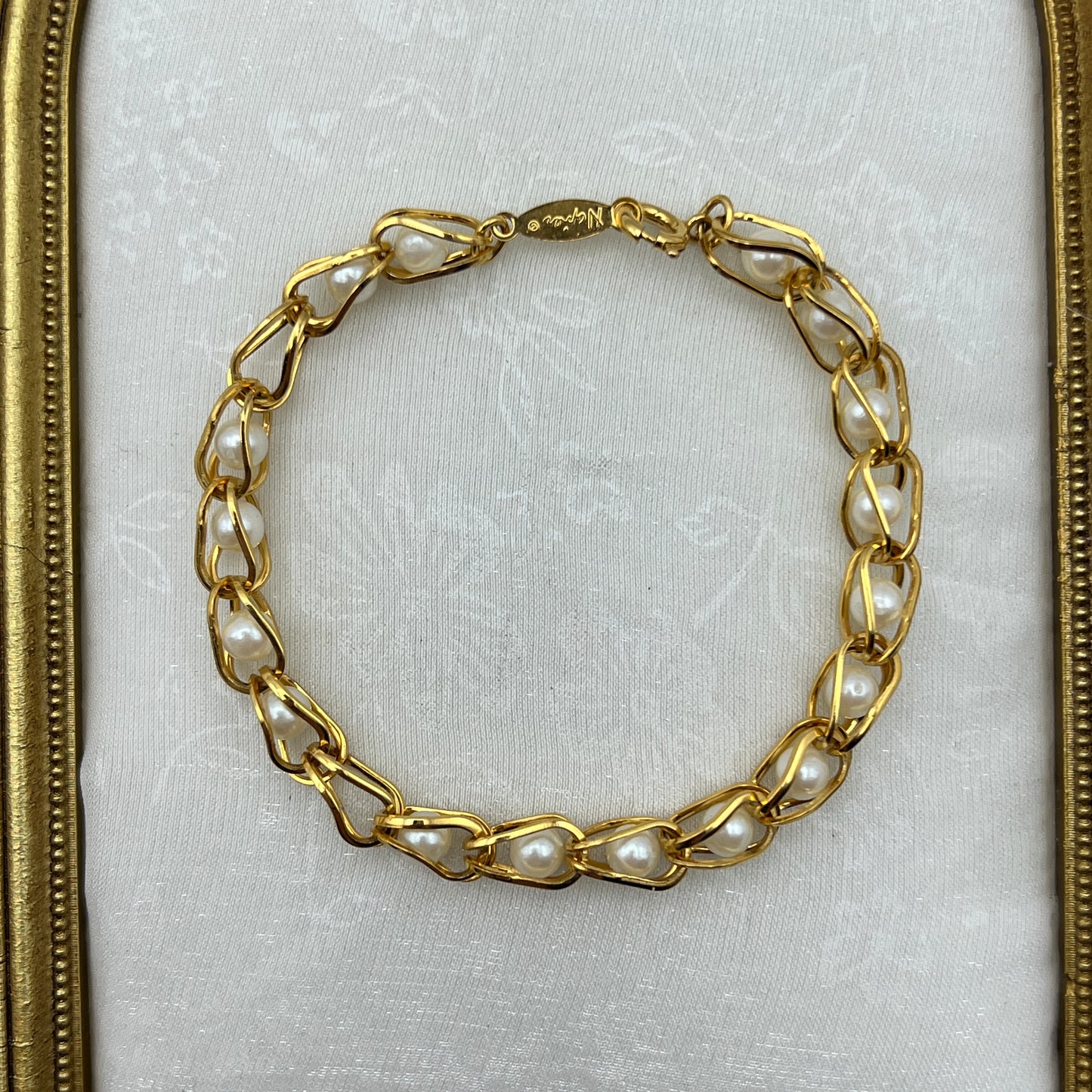 Gold-Tone Pearl Bracelet