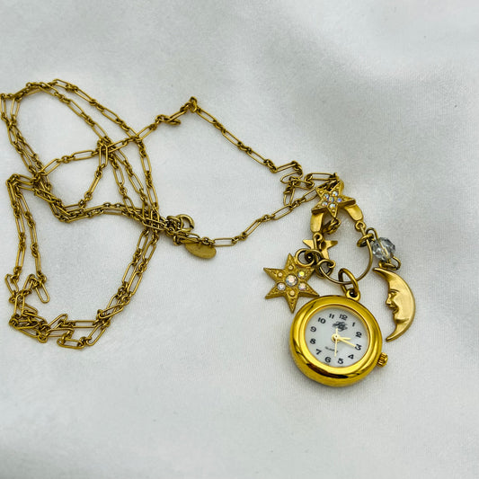 Rare Kirk’s Folly Sun & Moon Watch Necklace