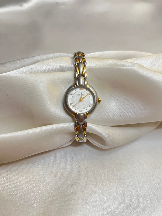 🩶💛 Two-Toned Round Face Watch