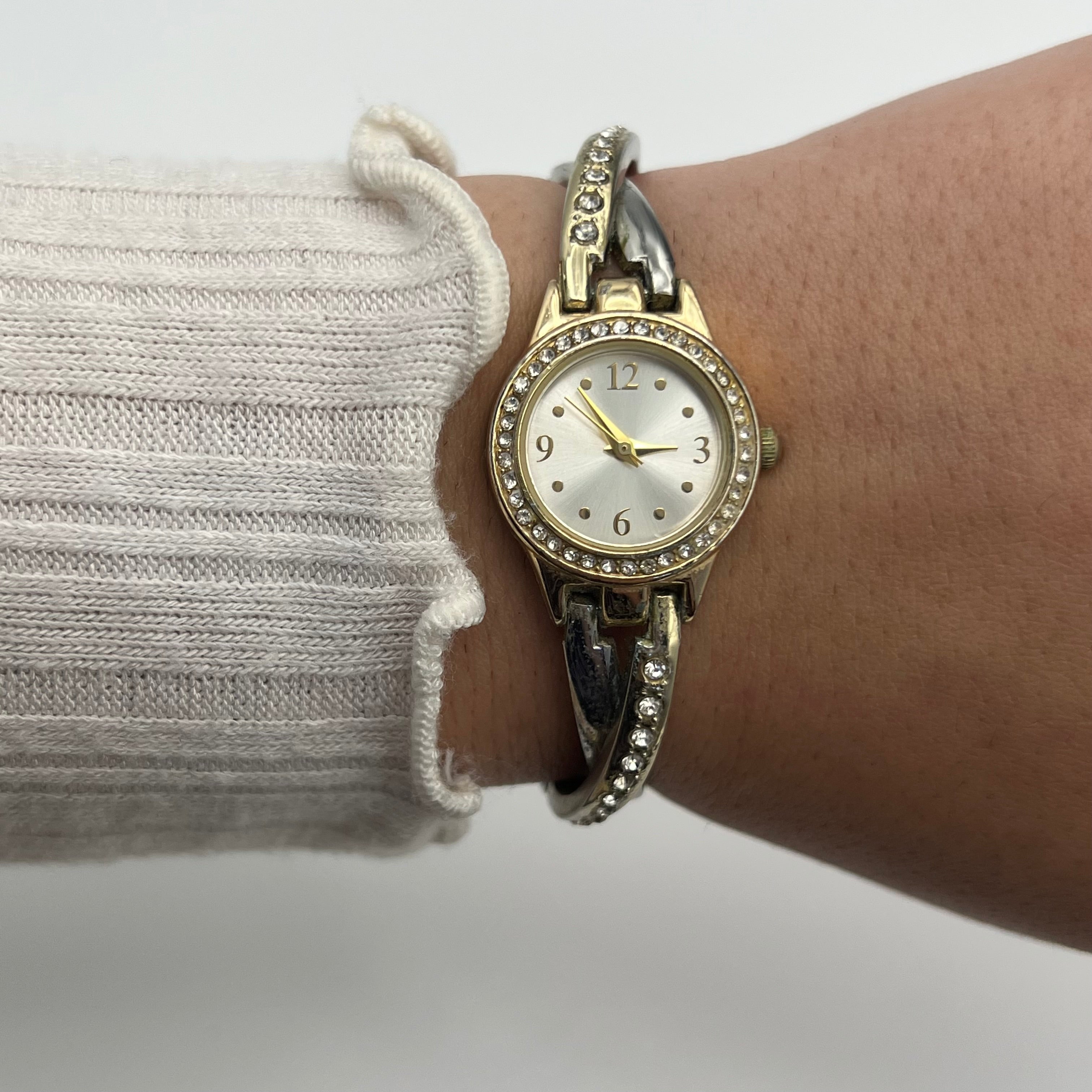 Two-Toned Watch with Diamanté Detailing