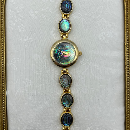 Abalone Gold-Tone Watch