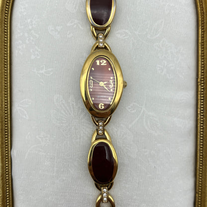Chic Brown Oval Dial Watch