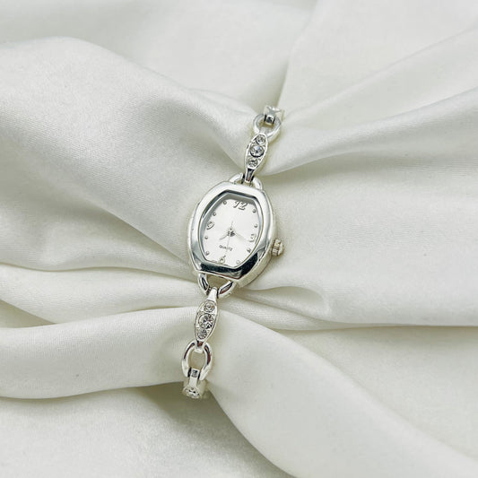 Diamanté Silver-Toned Watch