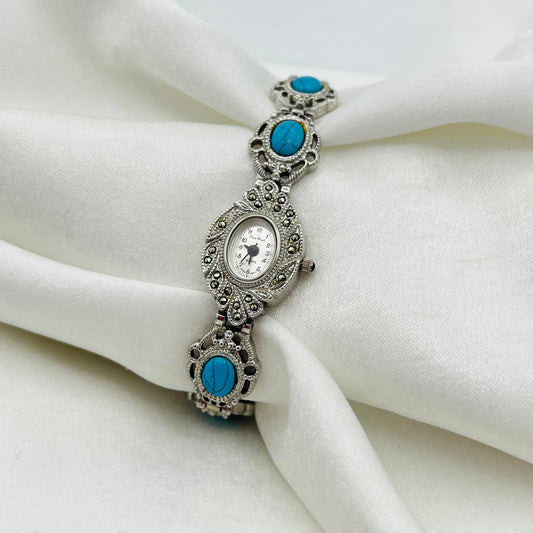 🩵 Turquoise Stone Art Deco Watch