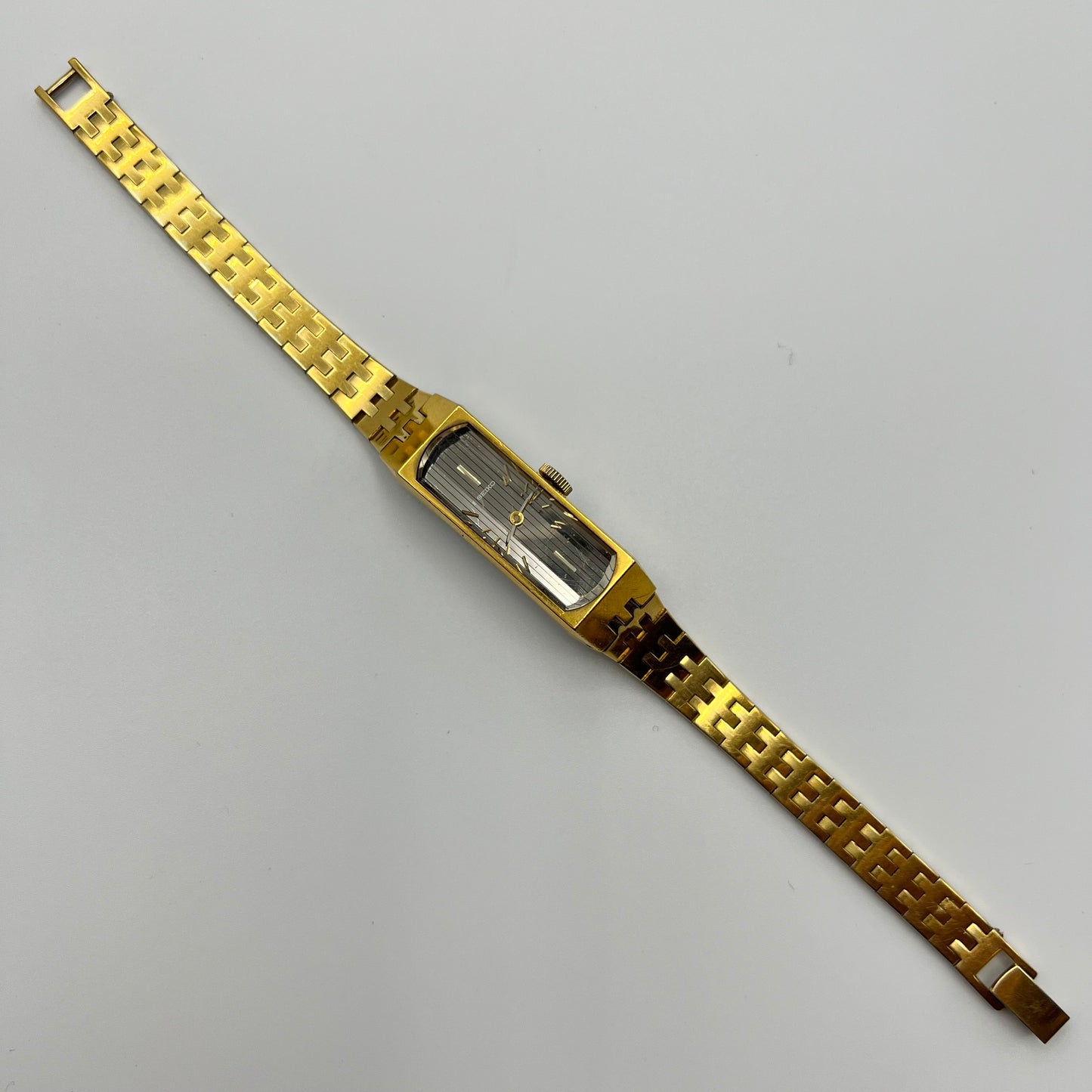 RARE Seiko Gold-Toned Watch with Unique Crystal Dial