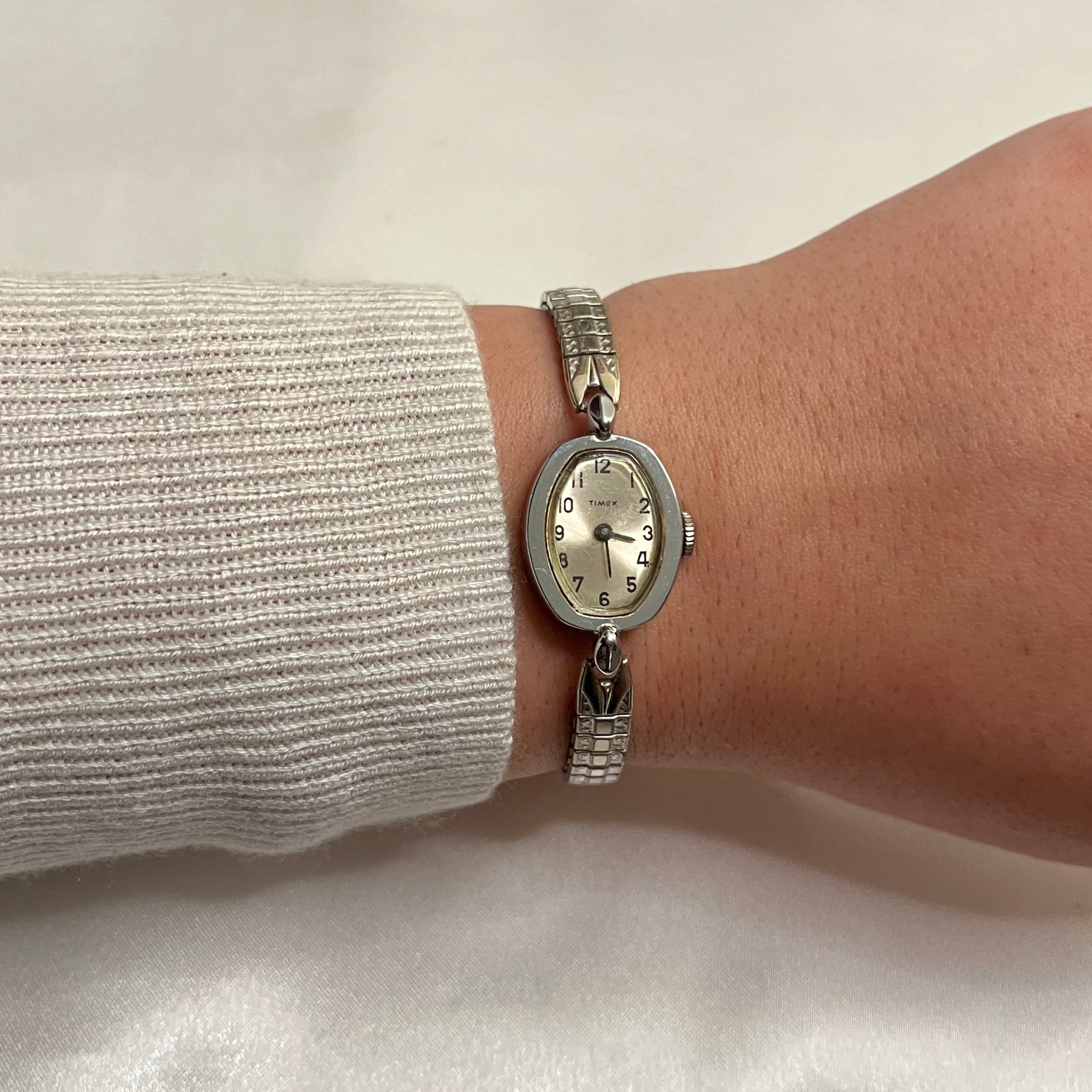 🩶 Dainty Silver Timex Watch