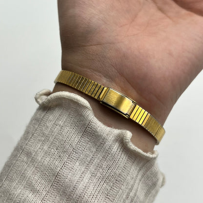 💛 Gold-Toned Watch with Square Dial