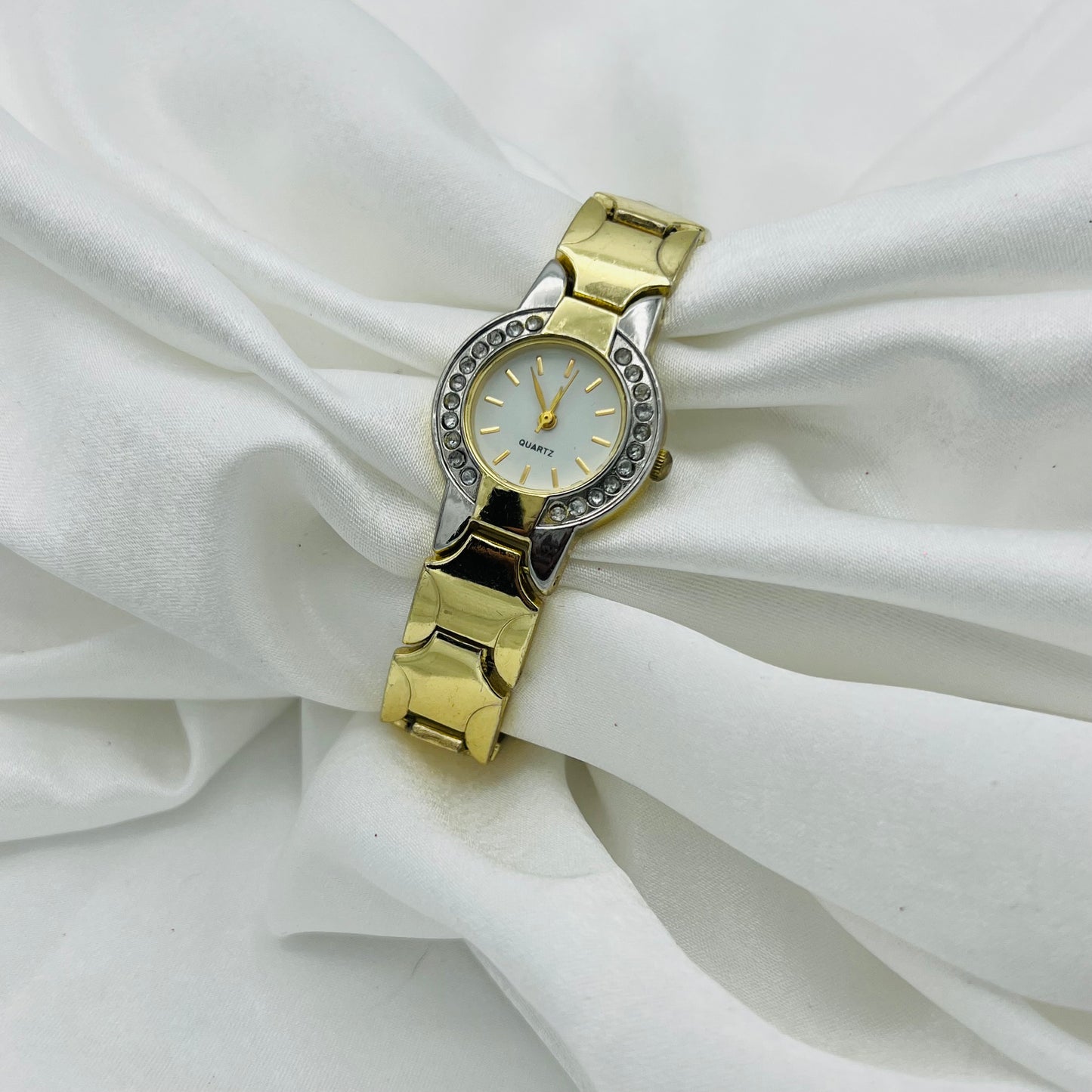 Two-Toned Diamanté Face Watch