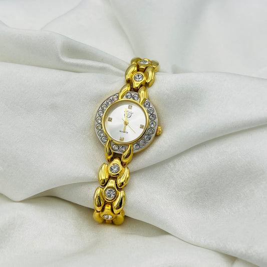 Diamanté Gold-Toned Watch