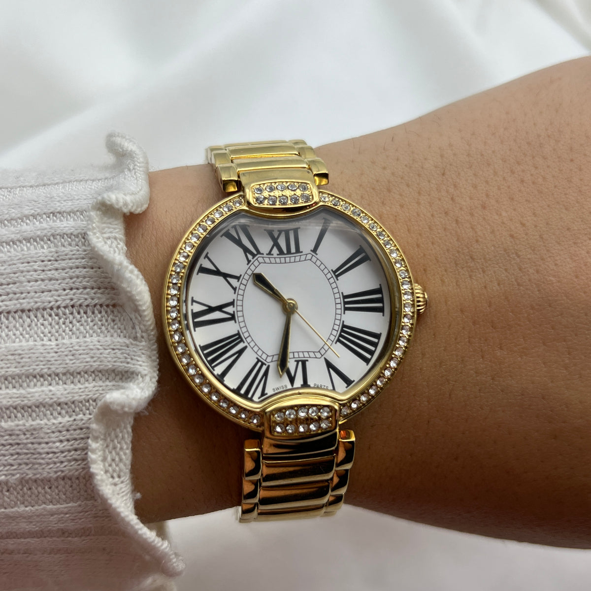 Gold-Tone Pave Watch