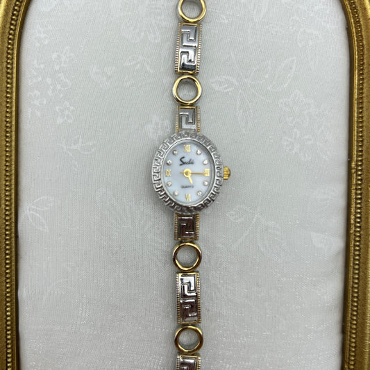 Dainty Two-Tone Geometric Watch