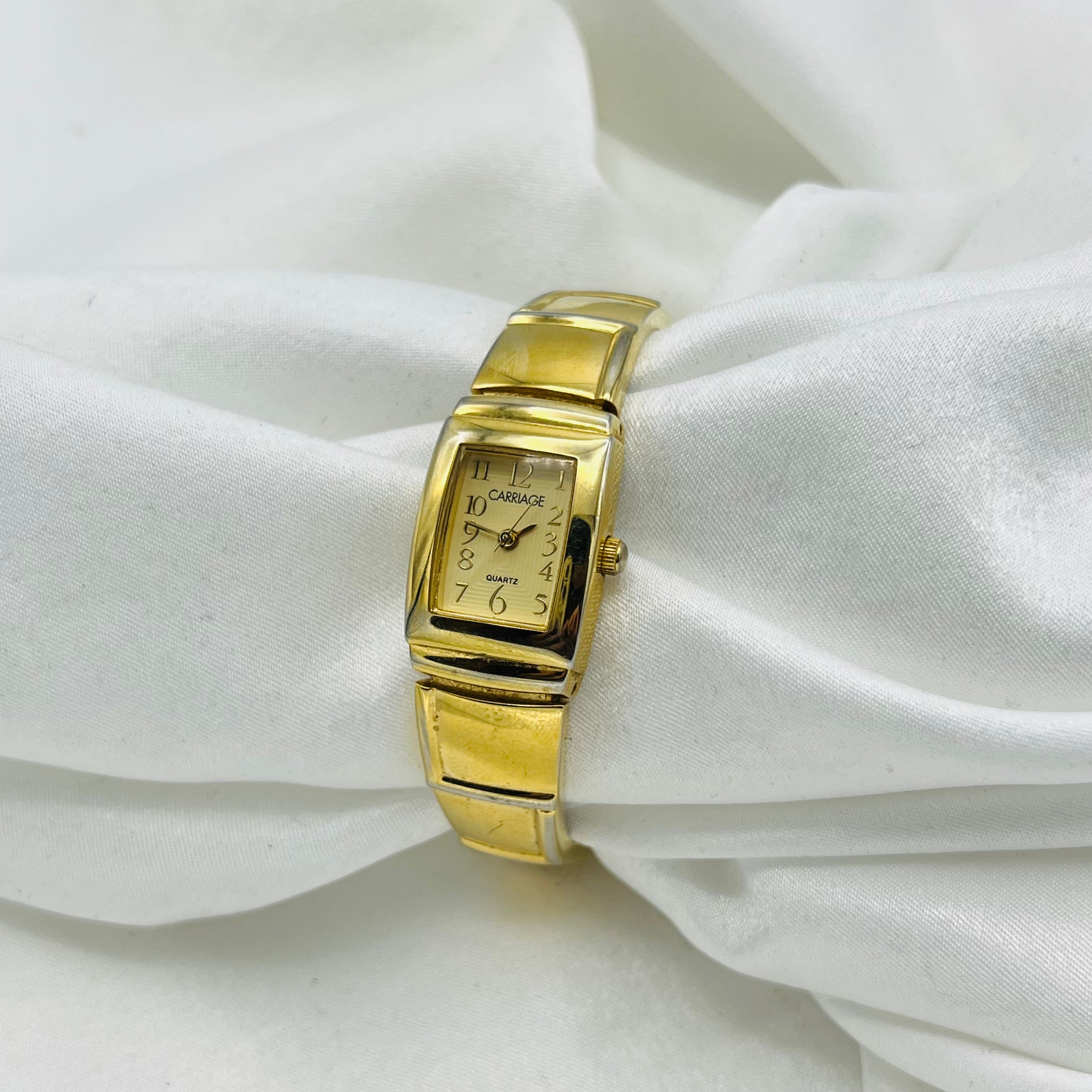 Gold-Toned Carriage by Timex Cuff Watch