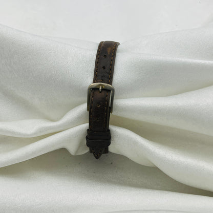 Gold-Toned Brown Leather Watch