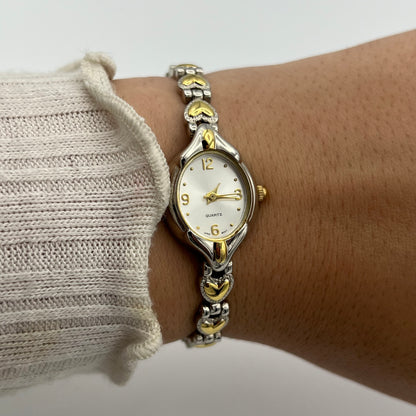 Dainty Two-Toned Heart Watch