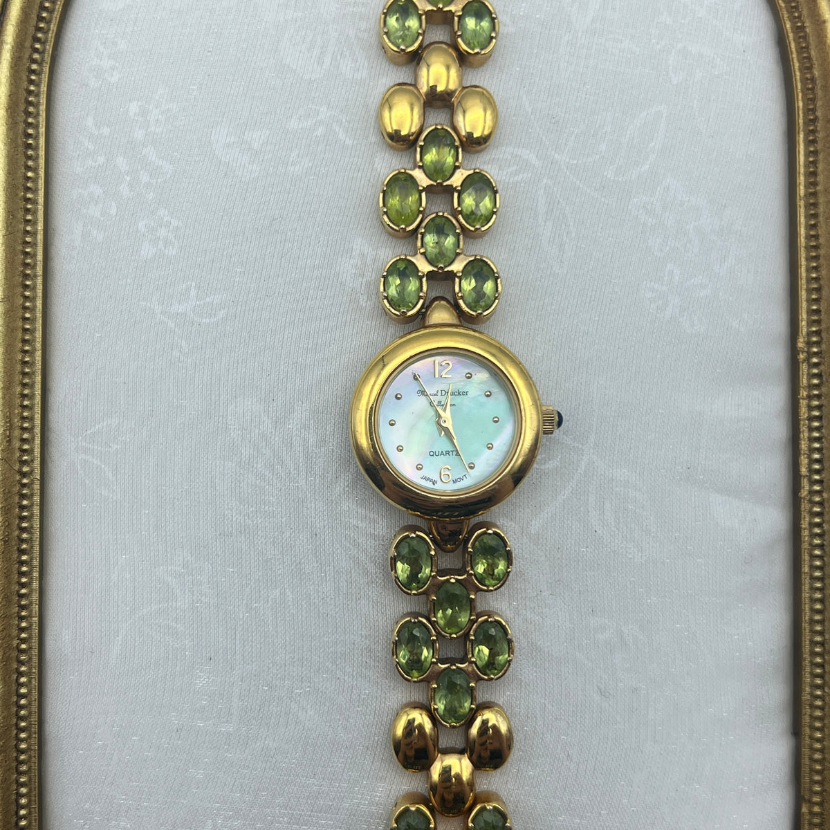 RARE Marcel Drucker Green Gemstone Watch – Dainty Dials display picture 3