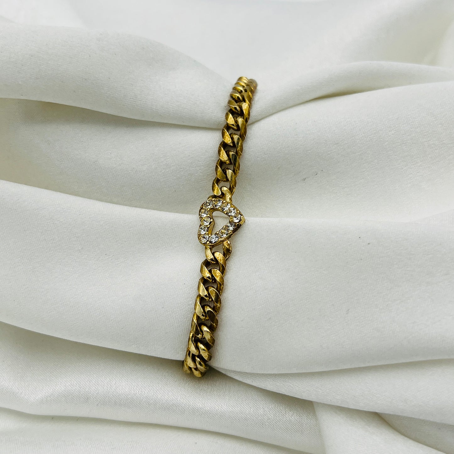 Diamanté Heart Chain Bracelet