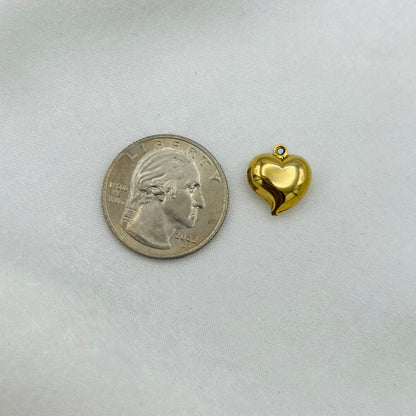 Puffy Gold-Toned Heart