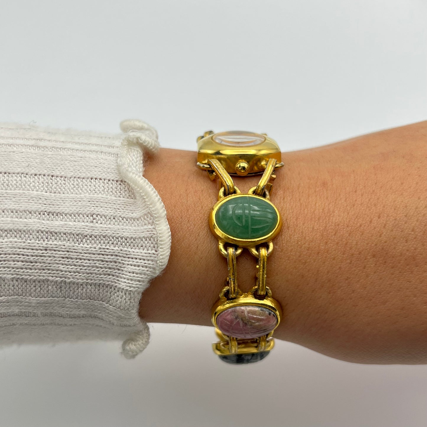 ❤️ Gold-Toned Scarab Watch
