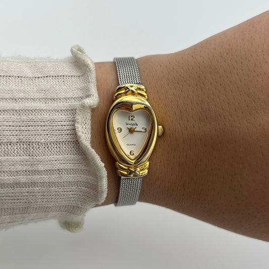 Two-Toned Heart Watch
