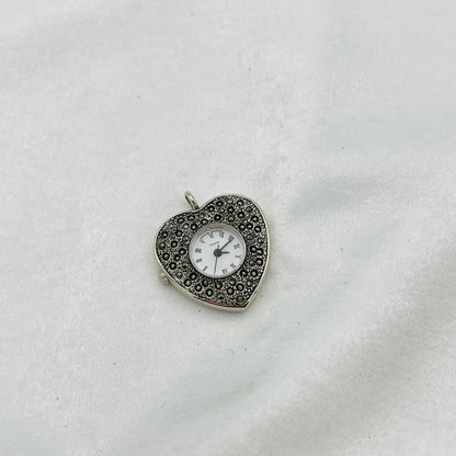 Art Deco Heart Watch Pendant