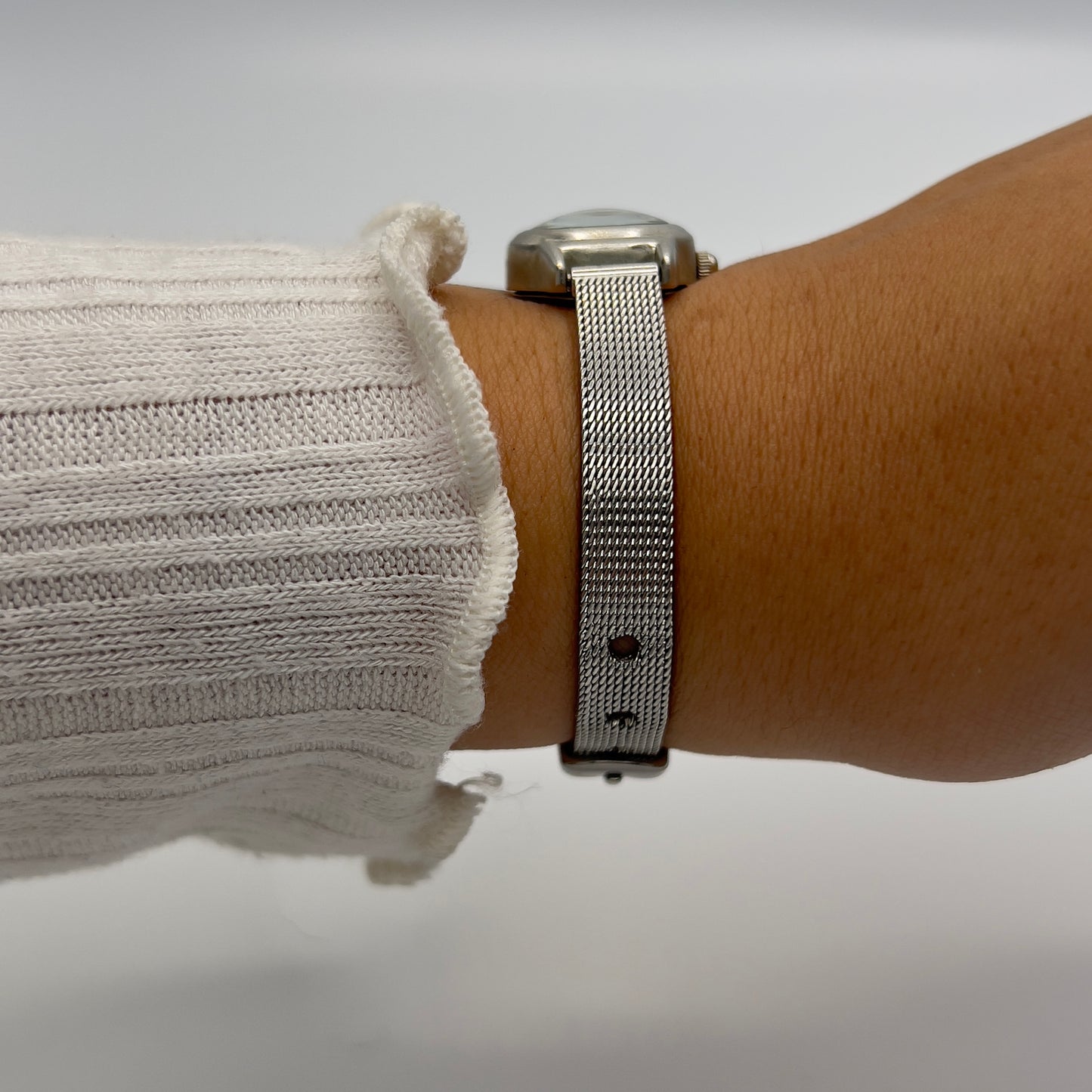 Dainty Edgy Silver-Toned Watch