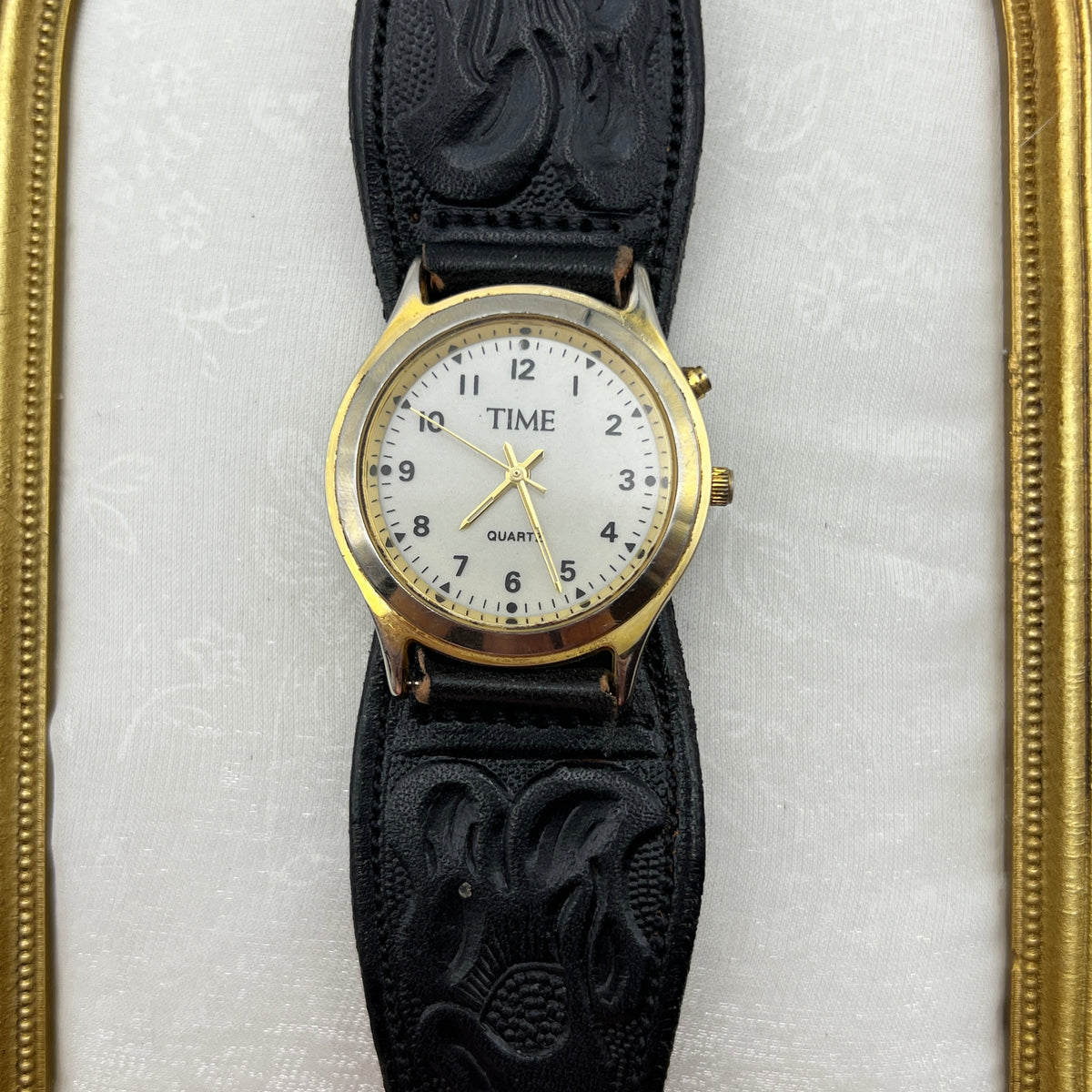 Embossed Leather Gold-Tone Watch