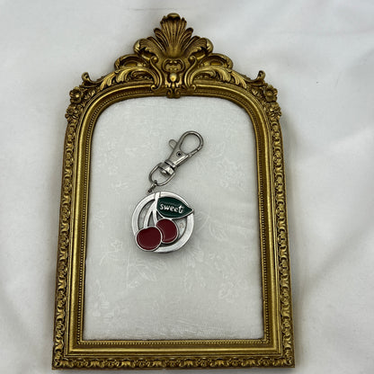 Cherry Peak-a-boo Keychain Watch