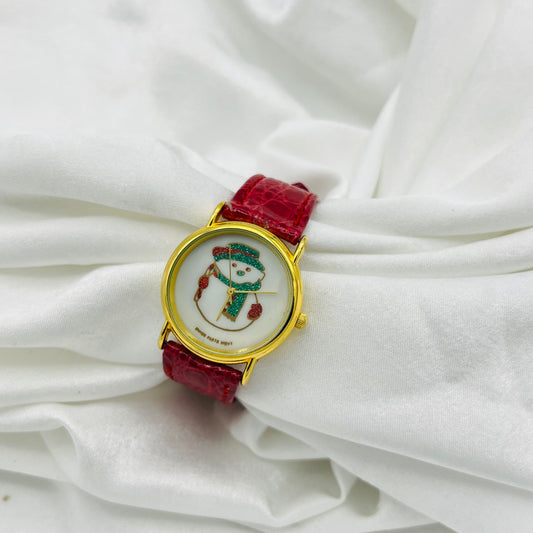 ☃️ Gold-Toned Snowman Watch
