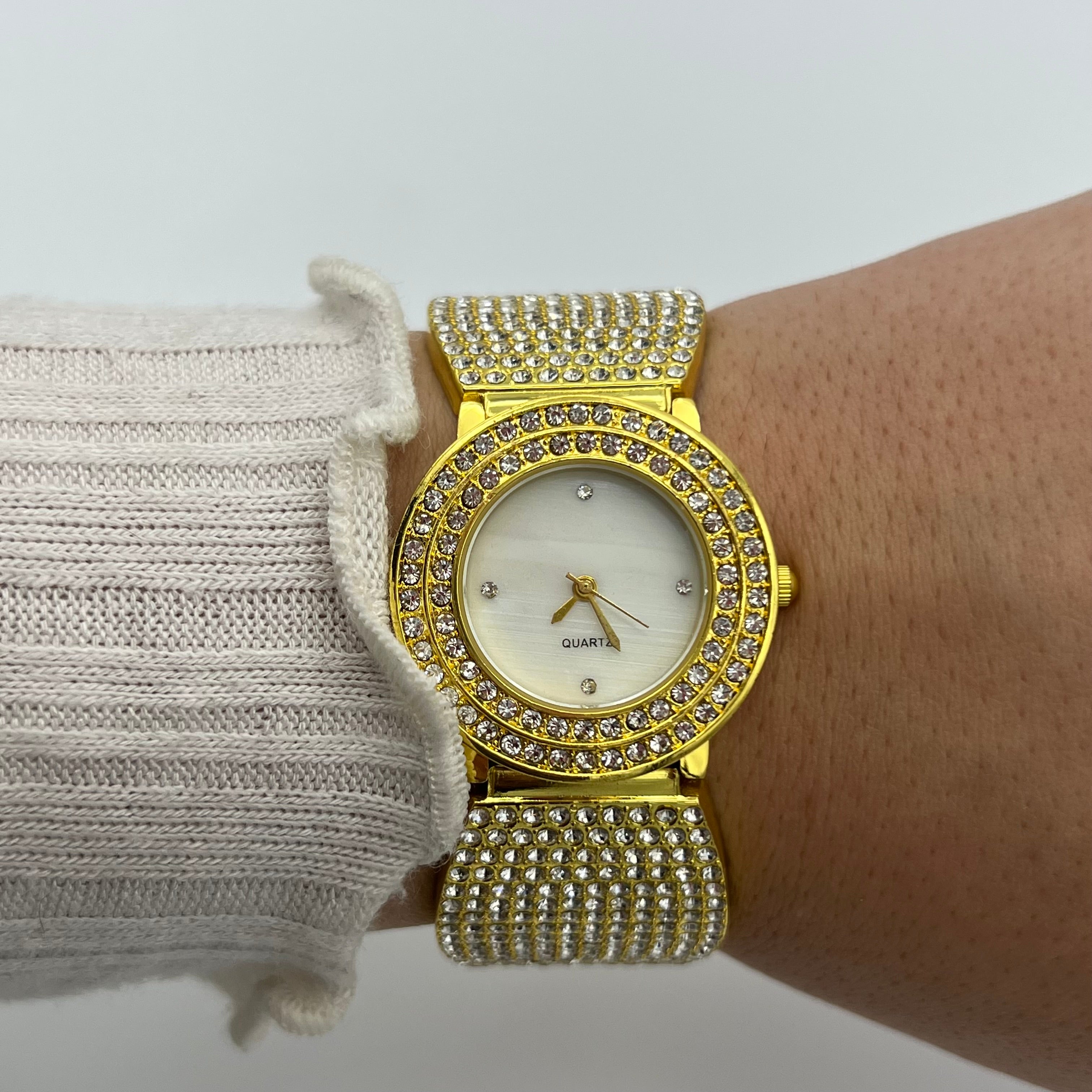 ✨💎 Diamanté Gold-Toned Watch