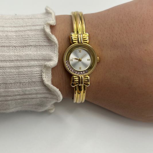 Pink Rhinestone Bow Watch