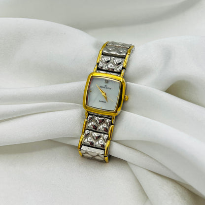 Anne Klein Two-Toned Embossed Heart Watch