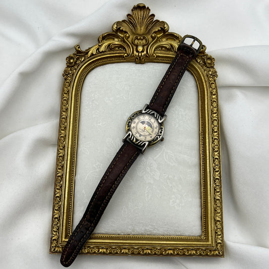 Sun & Moon Leather Watch