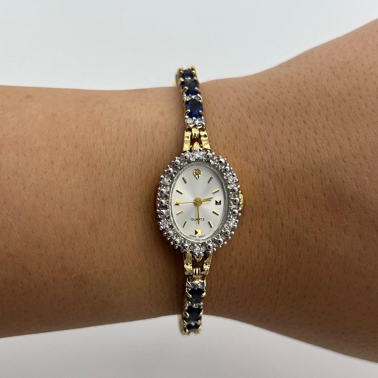 Sapphire-Toned Tennis Bracelet Watch