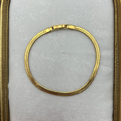 Dainty Herringbone Gold-Tone Bracelet