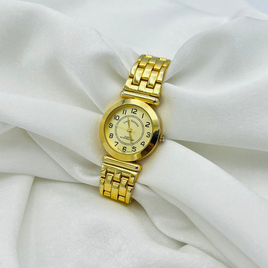 Gold-Toned Watch with Circle Dial