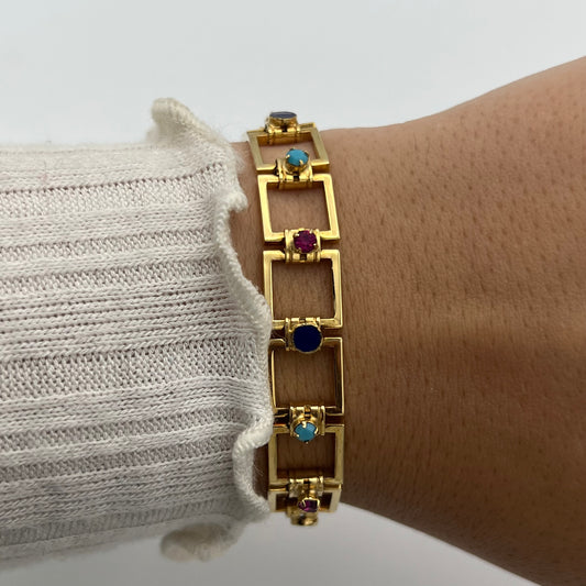 Multi-Colored Gold-Toned Bracelet