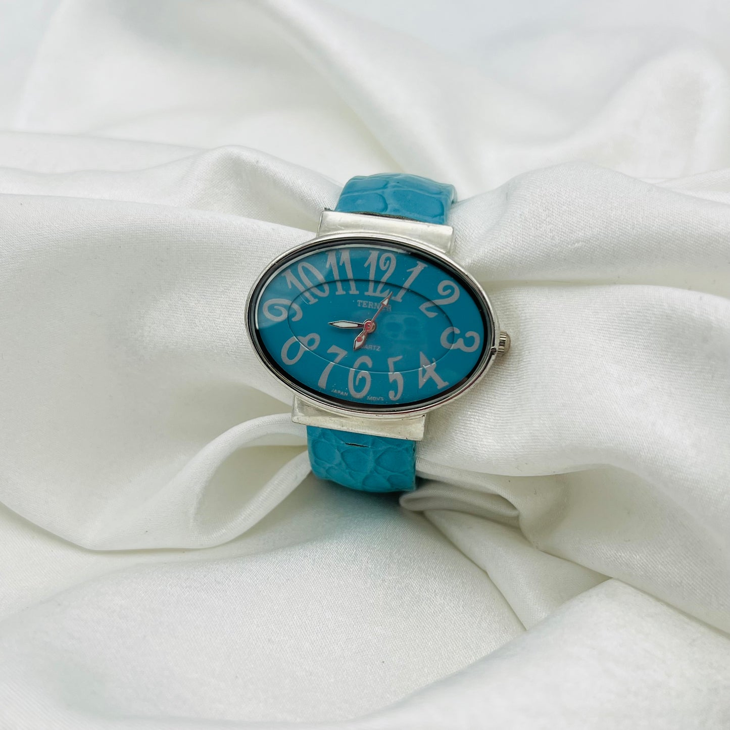 Aqua Blue Leather Watch