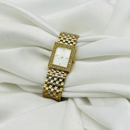 Diamanté Gold-Toned Watch
