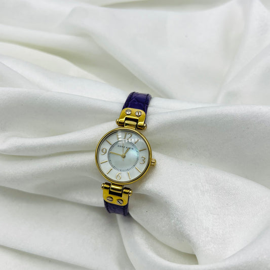 Anne Klein Watch with Purple Leather Strap