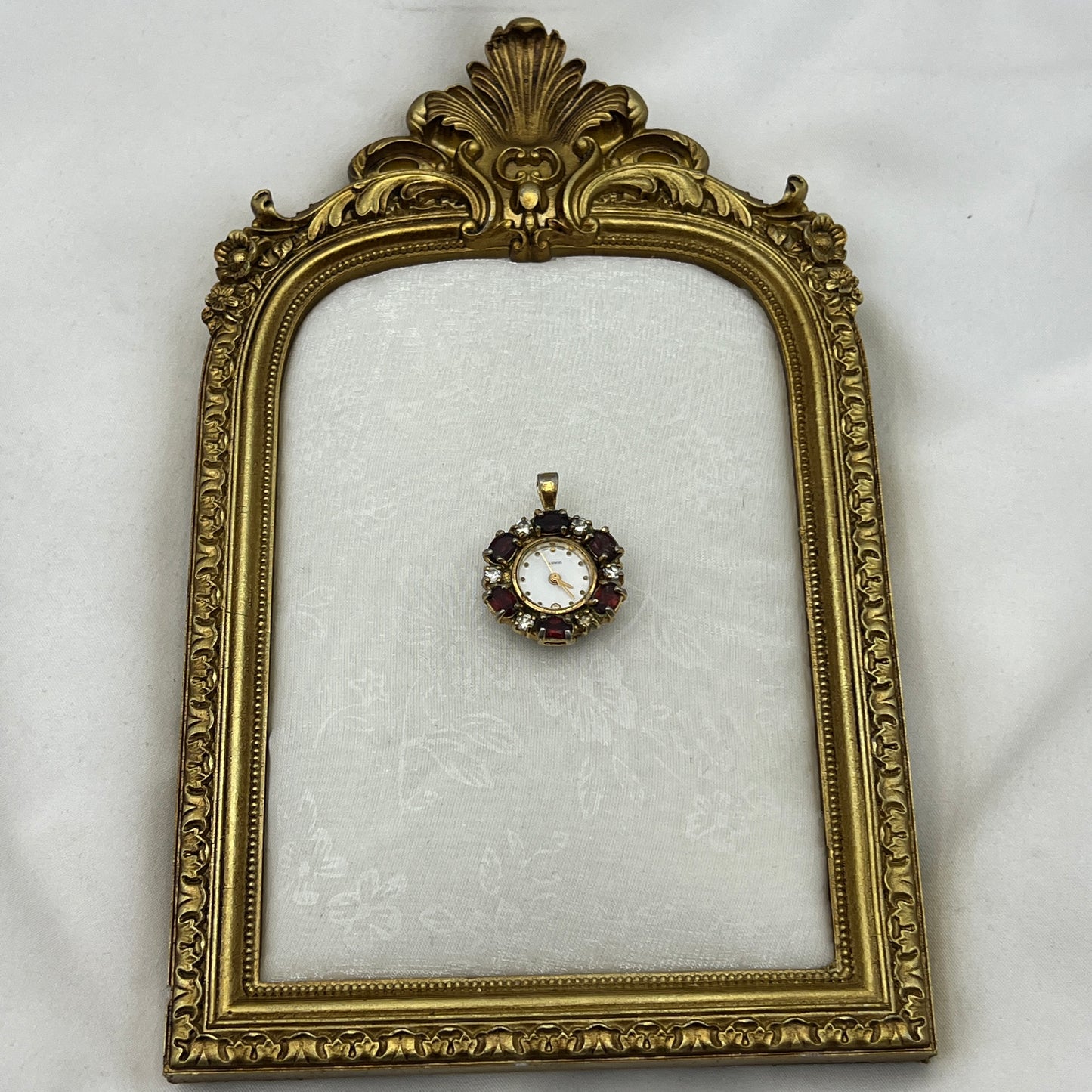 Ruby Gemstone Pendant Watch