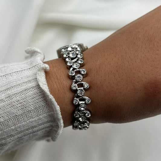 Elegant Diamanté Watch with Mother of Pearl Dial