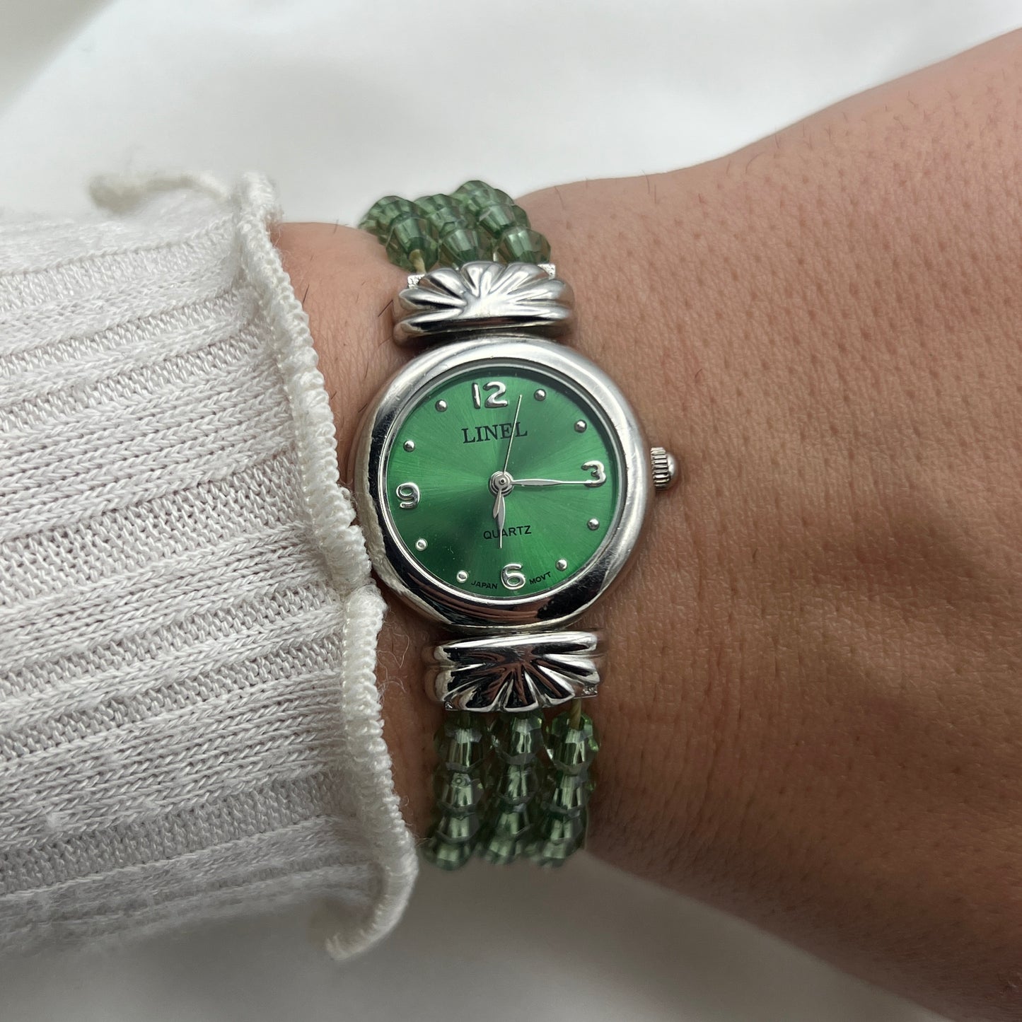 Green Beaded Watch