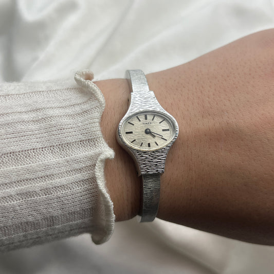 Brushed Silver Tone Timex Watch