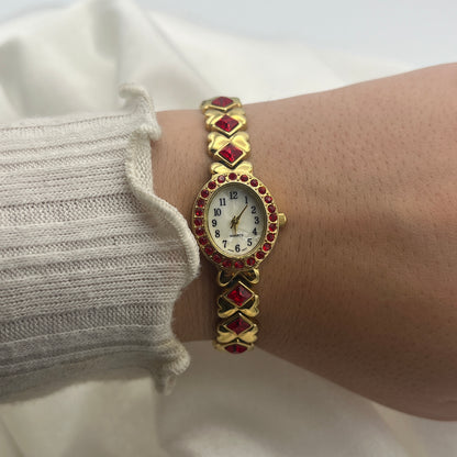 Red Diamanté Watch