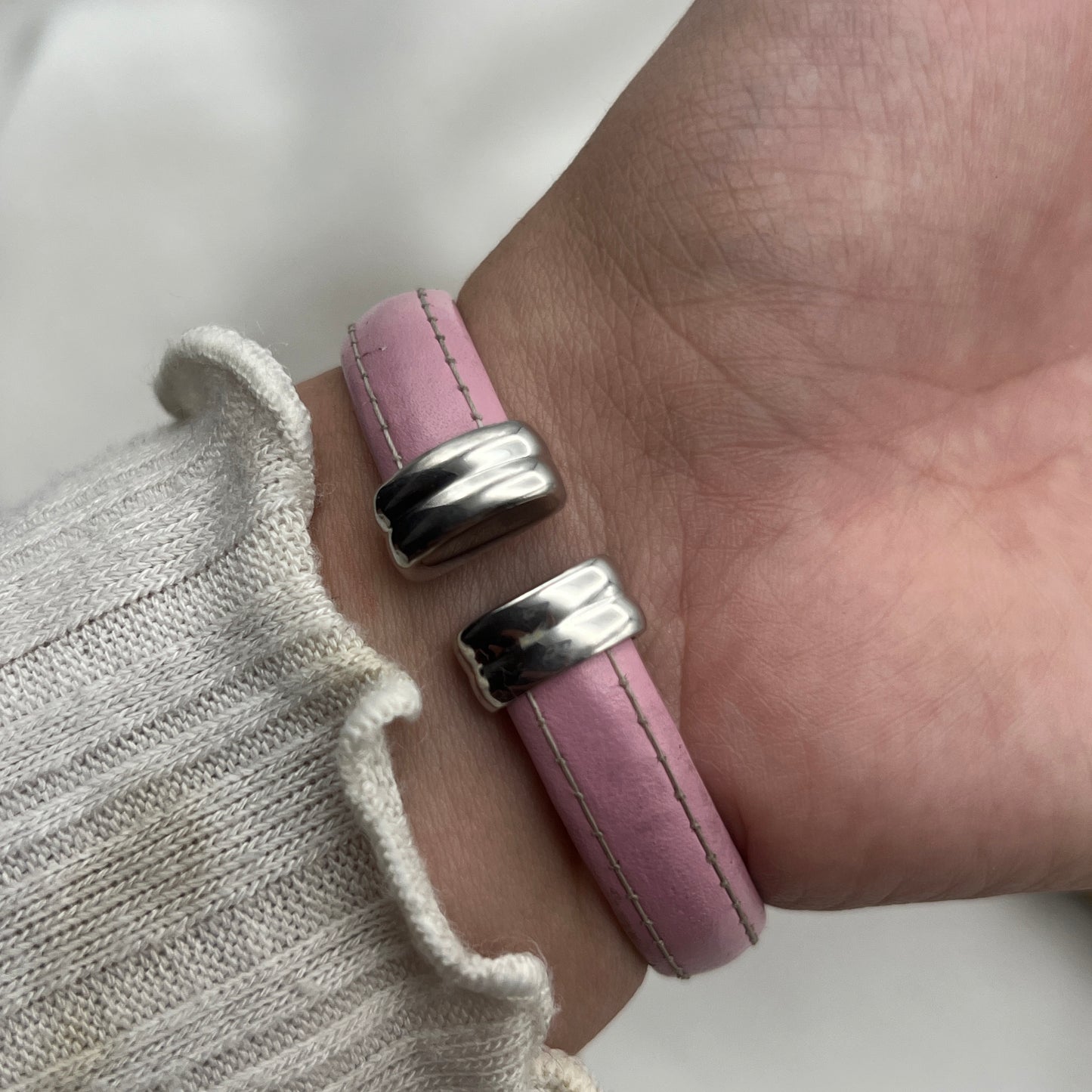 Gruen Pink Leather Bangle Watch