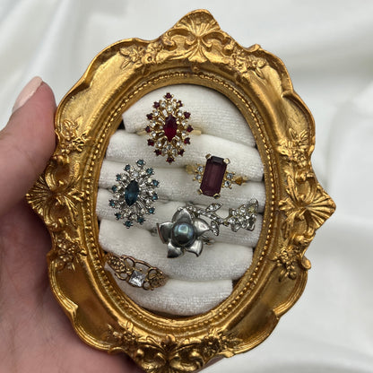 Art Nouveau Square Diamanté Ring