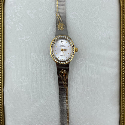 Two-Tone Flower Detailed Watch