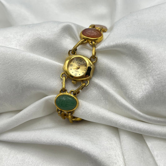 ❤️ Gold-Toned Scarab Watch