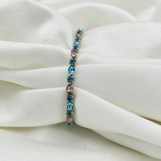 Pastel Pink & Blue Gemstone Bracelet