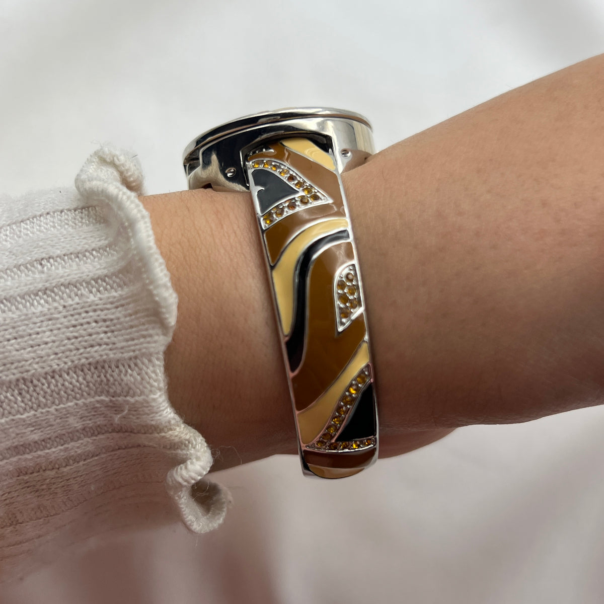 Abstract Peek-a-Boo Cuff Watch